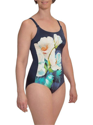 Amoena Ολόσωμο Μαγιό Floral Navy Μπλε Τιρκουάζ Εκρού 71813