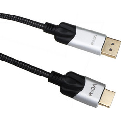 Vcom Καλώδιο DisplayPort to HDMI Male Braided 1.8m Black CG608M-1.8m