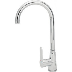 Viospiral Modea Omega 00-02066 Μπαταρία Κουζίνας Πάγκου Διπλής Παροχής Ανάμεικτη Inox