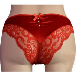 Papatya Γυναικείο Sexy String με Δαντέλα Κόκκινο 4261