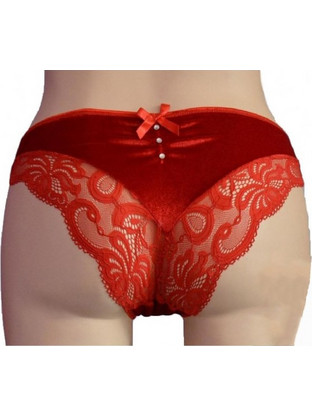 Papatya Γυναικείο Sexy String με Δαντέλα Κόκκινο 4261