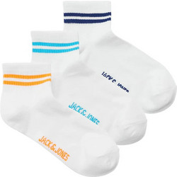 Jack & Jones Ανδρικές Κάλτσες Κοντές με Σχέδια Λευκές 3Pack 12292974