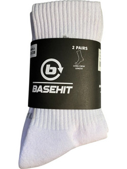 Basehit Ανδρικές Κάλτσες Ψηλές Λευκές 2Pack 242.BU08.05