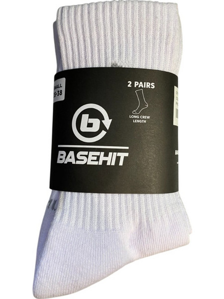 Basehit Ανδρικές Κάλτσες Ψηλές Λευκές 2Pack 242.BU08.05