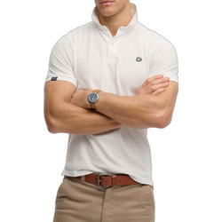 Superdry Vintage Destroy Ανδρική Αθλητική Μπλούζα Polo Λευκή M1110451A-01C