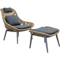 HomeMarkt Remvazzo Πολυθρόνα Κήπου Αλουμινίου Γκρι HM6561.01