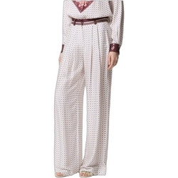 Pinko Ψηλόμεση Σατέν Γυναικεία Παντελόνα Relaxed Εφαρμογή Εκρού 106203A31KBBA