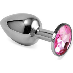 Lovetoy Rosebud Classic Small Πρωκτική Σφήνα Diamond Plug 6.8cm Ανοιχτό Ροζ Ασημί
