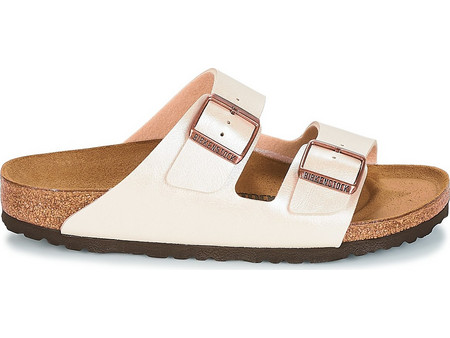 Birkenstock Arizona Δερμάτινα Γυναικεία Σανδάλια Ανατομικά Λευκά 1009921
