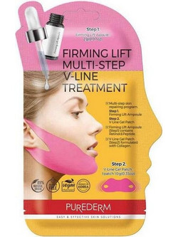 Purederm Firming Lift Multi-Step V-Line Treatment Sheet Μάσκα Προσώπου για Αντιγήρανση 12gr