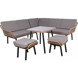 Woodwell Salsa Σετ Σαλόνι Κήπου Rattan 4τμχ Γκρι Ε2801