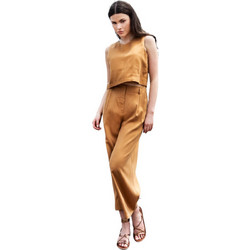 AGGEL Γυναικείο Καλοκαιρινό Crop Top Ταμπά SS41011KF-1022