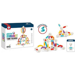 Blue Toys Flexible Magnet Tube Blocks 64τμχ