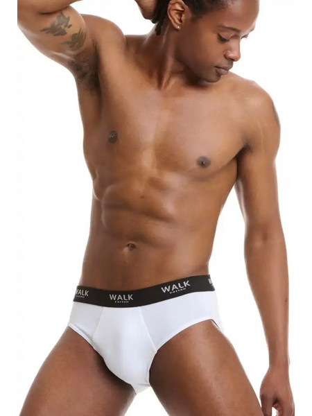 Walk Ανδρικά Σλιπ Βαμβακερά Λευκά 2Pack W1769
