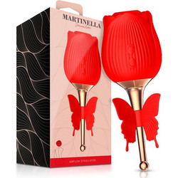 Martinella Rose with Butterfly Κλειτοριδικός Δονητής 14.5cm Κόκκινος