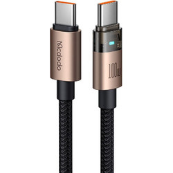 Mcdodo CA-5581 Braided USB-C to USB-C 100W 1.2m Black Golden Pink