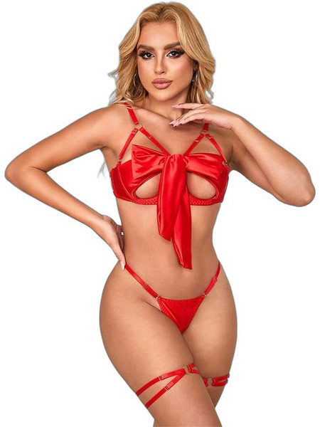 Adalet Riley Σετ Sexy Εσώρουχα Κόκκινα A-318