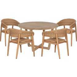 HomeMarkt Paraiso Σετ Τραπεζαρία Κήπου Ξύλινο 5τμχ Καφέ HM10907