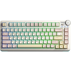 Aula AU75 Ασύρματο Μηχανικό Gaming Πληκτρολόγιο TenKeyLess με Bloomfield Διακόπτες RGB Beige