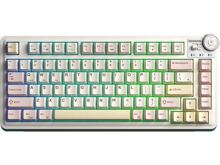 Aula AU75 Ασύρματο Μηχανικό Gaming Πληκτρολόγιο TenKeyLess με Bloomfield Διακόπτες RGB Beige
