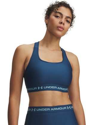 Under Armour Crossback Mid Αθλητικό Μπουστάκι με Μέτρια Στήριξη & Αφαιρούμενη Ενίσχυση Πετρόλ 1361034-498