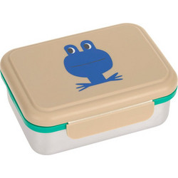 Laessig Frog Ανοξείδωτο Παιδικό Δοχείο Φαγητού Εκρού