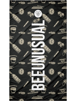 Bee Unusual Bad Desicions Πετσέτα Θαλάσσης Microfiber Μαύρη 100x180cm BC-261207