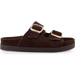 Seven Γυναικεία Σανδάλια Suede Σοκολατί W403R0512-504
