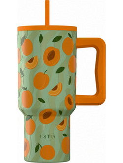 Estia Straw Tumbler XL Save The Aegean Peach Garden 900ml