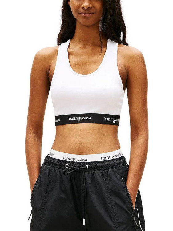 Tommy Jeans Μπουστάκι χωρίς Μπανέλα Εκρού DW0DW22762-BDS