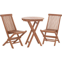 HomeMarkt Heidel Σετ Τραπεζαρία Κήπου Ξύλινο 3τμχ Καφέ HM10921
