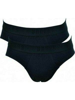 Helios Ανδρικά Σλιπ Βαμβακερά Μαύρα 2Pack 85195-2