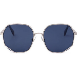 Marc Jacobs MJ1049S 010 Γυναικεία Γυαλιά Ηλίου Τετράγωνα Μεταλλικά Ασημί με Μπλε Φακό