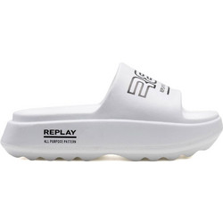 Replay Γυναικείες Παντόφλες Καλοκαιρινές Flatforms Αντιολισθητικές Λευκές GWF6O-000-C0001S-0062