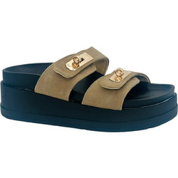 Angel Γυναικεία Σανδάλια Suede Μπεζ LS-201-1