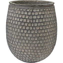 Plastona Γλάστρα Στρογγυλή Τσιμεντένια Γκρι 24.5x28cm 00.03.35522