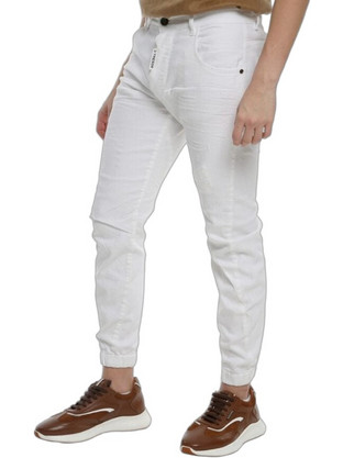 Tresor London Ανδρικό Τζιν Παντελόνι Ελαστικό Slim Εφαρμογή Λευκό 6111