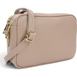 Passaggio Leather Γυναικείο Τσαντάκι Χιαστί Δερμάτινο Nude με Στενό Λουρί 6229-KR-38