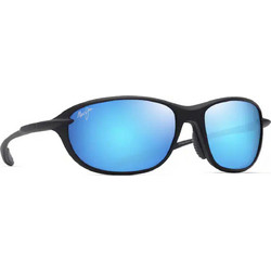 Maui Jim B338-02A Ανδρικά Γυαλιά Ηλίου Οβάλ Κοκάλινα Μαύρα με Μπλε Φακό