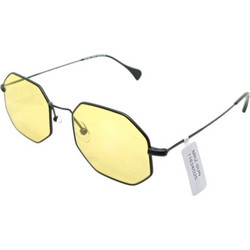 Moritz MZ11634 MJ06 Γυναικεία Γυαλιά Ηλίου Πολυγωνικά Μεταλλικά Μαύρα με Κίτρινο Φακό