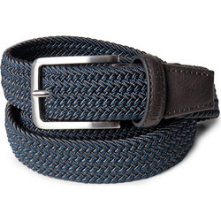 Funky Buddha Ανδρική Ζώνη Δερμάτινη Πλεκτή Navy Μπλε FBM005-033-10