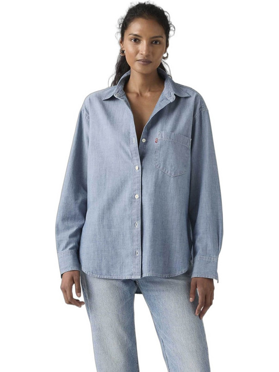 Levi's Harlie Μακρυμάνικο Γυναικείο Πουκάμισο Τζιν Mονόχρωμο Μπλε 001HM-0021