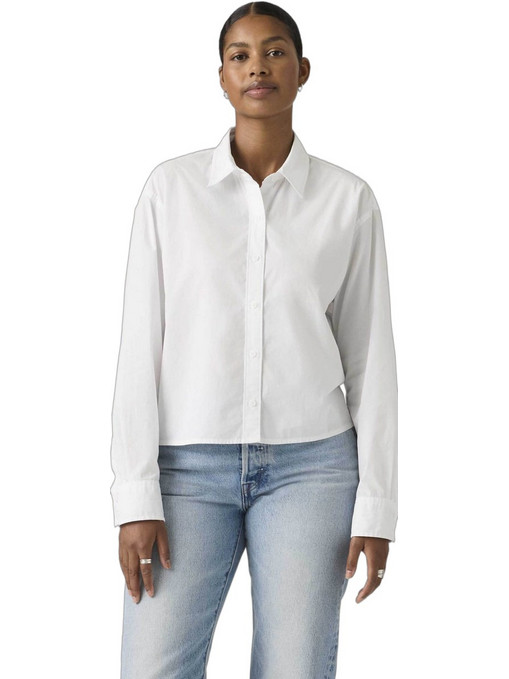 Levi's Μακρυμάνικο Γυναικείο Πουκάμισο Βαμβακερό Mονόχρωμο Λευκό 003P2-0007
