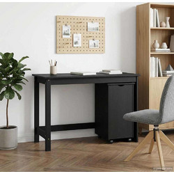 vidaXL Σετ Γραφείο Υπολογιστή από Μασίφ Ξύλο 75x50x112cm 3438782