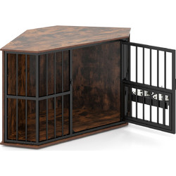 Costway Ξύλινο Κλουβί Σκύλου Crate Έπιπλο Μεσαίο Εσωτερικού Χώρου Rusted 114x60x68cm