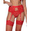 Milena By Paris Ζαρτιέρες με Δαντέλα See Through Κόκκινες 5417