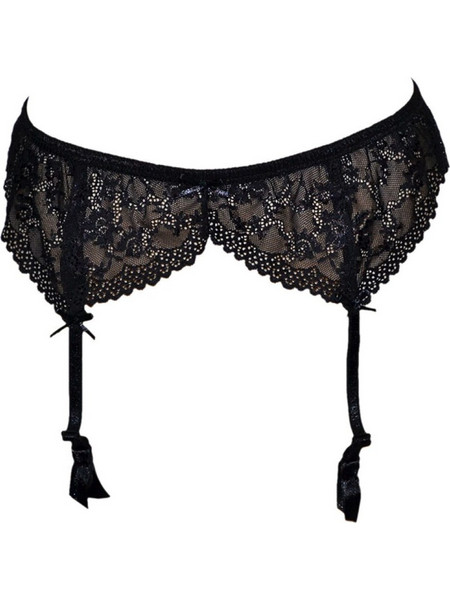 Elite Ζαρτιέρες με Δαντέλα See Through Μαύρες 3357