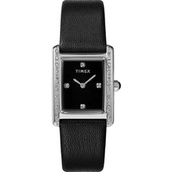 Timex Γυναικείο Ρολόι με Μαύρο Δερμάτινο Λουράκι TW2W63800