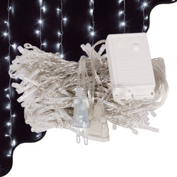 Globostar 240 Χριστουγεννιάτικα Λαμπάκια LED σε Κουρτίνα Εξωτερικού Χώρου Ψυχρά Λευκά 3m 85801