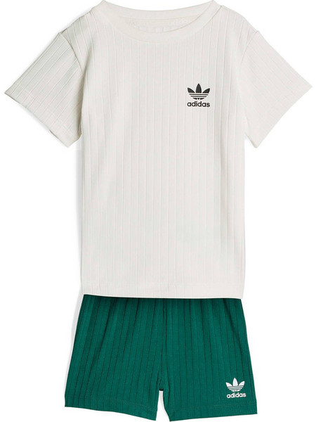 Adidas KE4986 Βρεφικό Σετ Καλοκαιρινό Λευκό Πράσινο SHORTTEE